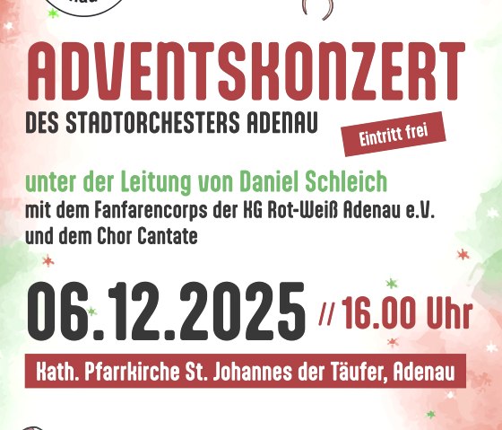 Plakat Adventskonzert 2025, © Stadtorchester Adenau Plakat Adventskonzert 2025, © Stadtorchester Adenau