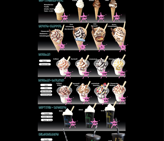 Eiskarte Snackbox Fries&Eis, © Snackbox Fries&Eis, N. Nowakowski Eiskarte Snackbox Fries&Eis, © Snackbox Fries&Eis, N. Nowakowski