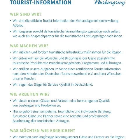 Das Leitbild der Tourist-Information Hocheifel-Nürburgring steht für Tourismus mit Herz und Leidenschaft für die Gäste der Region., © Tourist-Information Hocheifel-Nuerburgring Das Leitbild der Tourist-Information Hocheifel-Nürburgring steht für Tourismus mit Herz und Leidenschaft für die Gäste der Region., © Tourist-Information Hocheifel-Nuerburgring