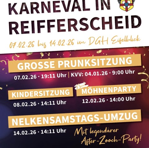 Plakat Karneval in Reifferscheid, &copy; KG Reifferscheid