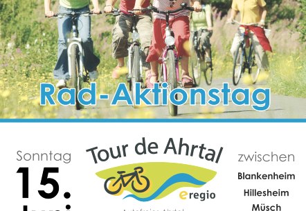 Radaktionstag Tour de Ahrtal 15.06.2025 zwischen 10.00-17.00 Uhr
Ein ganz besonderes Radvergn&uuml;gen im Ahrtal zwischen Blankenheim, Hillesheim, M&uuml;sch und Ahrbr&uuml;ck