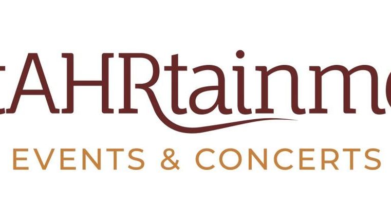 Ein Logo von entAHRtainment, das sich auf Veranstaltungen und Konzerte spezialisiert hat. Der Name ist in eleganter Schriftart gehalten.