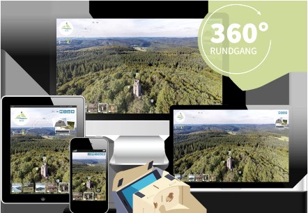 Premiumwanderweg Eifelleiter aus der Vogelperspektive erleben! Fotografie wird immer mehr zum Erlebnis. 360&deg;-Technik bietet hochaufl&ouml;sende Bilder, interaktive Elemente und spannende Funktionen. So wurde die Eifelleiter noch nie gesehen!
Die Eifelleiter, die rund 53 km lange Berg-Wochenendtour, die gleich drei Landschaften miteinander verbindet, kann seit Neustem aus der Vogelperspektive betrachtet werden. Vom romantischen Rhein durch das landschaftlich bezaubernde Brohltal bis zur Hohen Acht und Adenau &ndash; die drei beteiligten Verbandsgemeinden Bad Breisig, Brohltal und Adenau haben von verschiedenen touristischen Highlights entlang der Wanderstrecke 360&deg; Grad Panoramen erstellen lassen., &copy; Tourist-Information Hocheifel N&uuml;rburgring