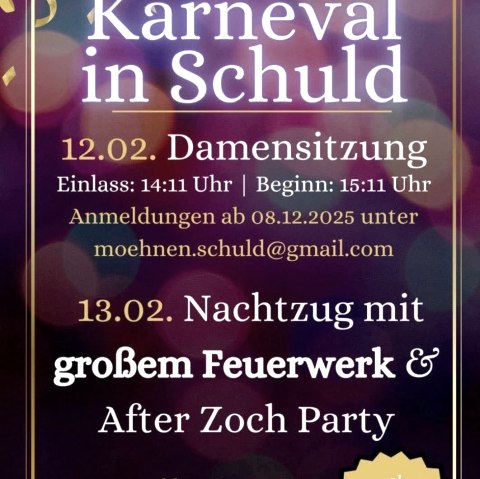 Plakat Karneval in Schuld 2026, &copy; JGV-Schuld
