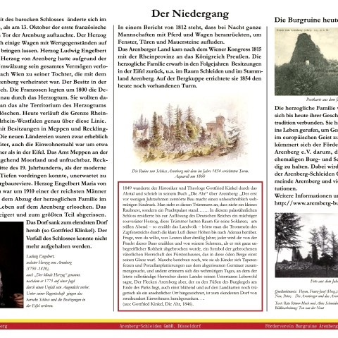 Legende zum Plan der Festung Arenberg, © TI Hocheifel-Nürburgring, Gemeinde Aremberg