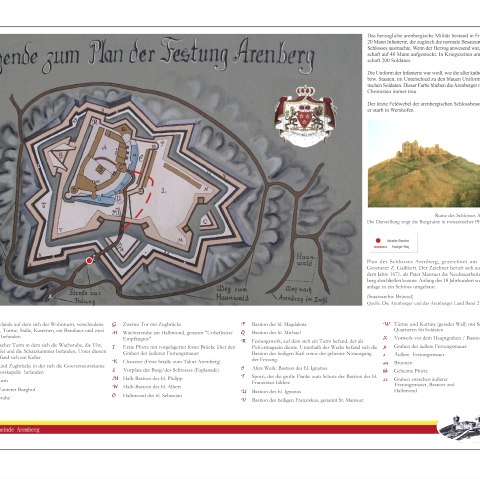 Infotafel 1 (Vorderseite), © Förderverein Burgruine Arenberg e.V.