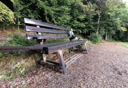 Wanderer auf der XXL Bank bei M&uuml;sch, &copy; Daniela Schmitz, TI Hocheifel-N&uuml;rburgring