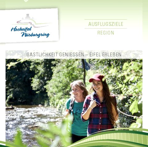 Die Urlaubsregion Hocheifel-N&uuml;rburgring
Geh&ouml;ren Sie zu den Menschen, die das Besondere suchen? Und zwar das Besondere auf der ganzen Linie - ohne Kompromisse. Erholung und Aktivit&auml;t, komfortable Unterk&uuml;nfte f&uuml;r jeden Geschmack und Geldbeutel, kulinarische Gen&uuml;sse, kulturelle Sch&auml;tze&hellip; Und das alles in einer unvergleichlichen, wildromantischen Landschaft, die auch ohne &bdquo;Weltreise&ldquo; bequem zu erreichen ist? Dann sind Sie hier im Herzen der Eifel genau richtig!
Auf den Punkt gebracht steht das Adenauer Land f&uuml;r Abschalten und Seele baumeln lassen, f&uuml;r Genie&szlig;en und Erleben. Lassen Sie sich &uuml;berraschen! 