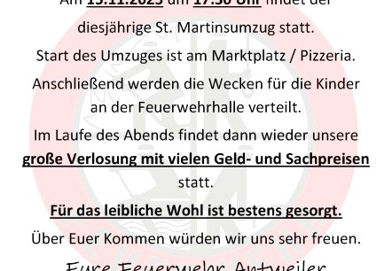 Plakat St. Martin Antweiler 2025, © Freiwilliger Feuerwehr Antweiler
