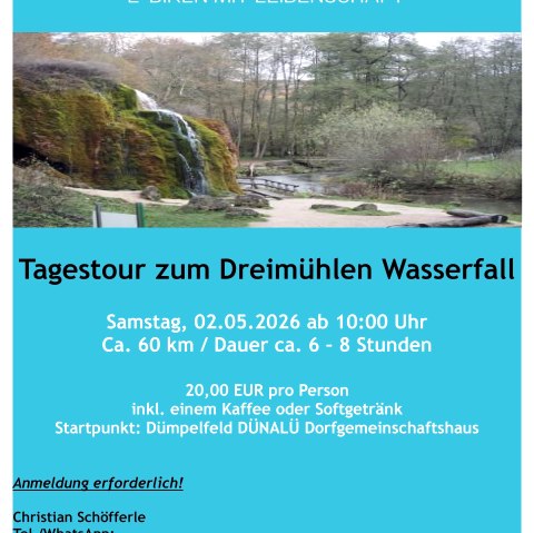 Plakat Gef&uuml;hrte E-Bike Einsteigertour 02.05.2026, &copy; Christian Sch&ouml;fferle /  E-Biken mit Leidenschaft