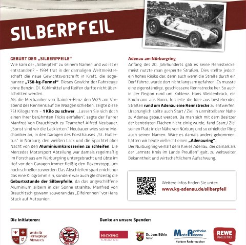 Infotafel_Silberpfeil, © Tourist-Information Hocheifel-Nürburgring, KGAdenau/Stadt Adenau