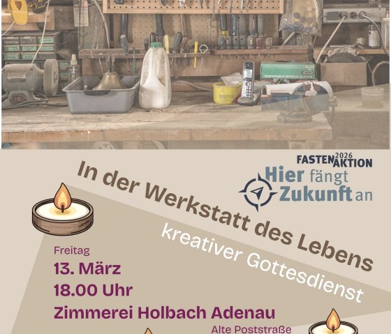 Plakat | In der Werkstatt des Lebens, &copy; AndreasPaul_Pfarrei Adenauer Land