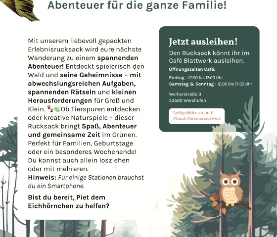 Flyer Erlebnisrucksack, © WohllebensWaldakademie