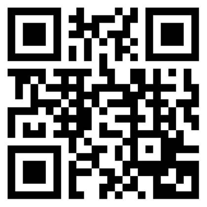 Een QR-code op een witte achtergrond. Deze kan worden gescand om informatie of links te ontvangen.