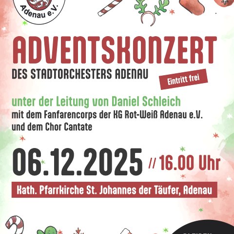 Plakat Adventskonzert 2025, © Stadtorchester Adenau
