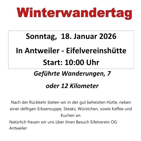 Winterwandertag Eifelverein Antweiler, &copy; Eifelverein OG Antweiler