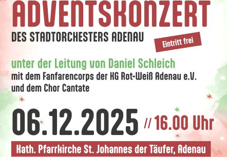 Plakat Adventskonzert 2025, © Stadtorchester Adenau