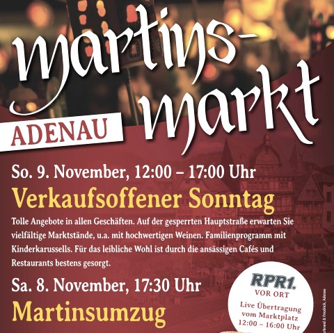 Plakat Martinsmarkt, © Gewerbeverein Adenau