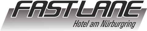 Ein modernes Logo für das Hotel Fastlane am Nürburgring. Es vermittelt Geschwindigkeit und Komfort.