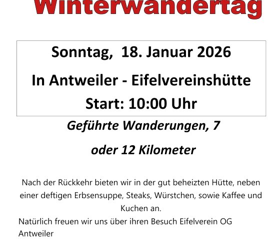 Winterwandertag Eifelverein Antweiler, &copy; Eifelverein OG Antweiler