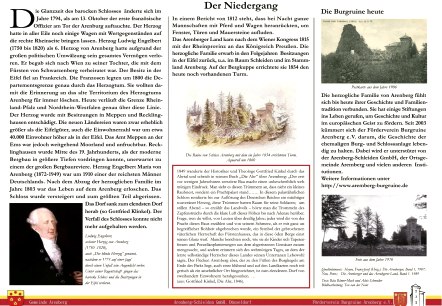 Legende zum Plan der Festung Arenberg, © TI Hocheifel-Nürburgring, Gemeinde Aremberg